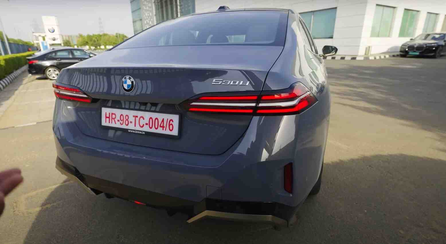 bmw 5 series car on rent in goa back view